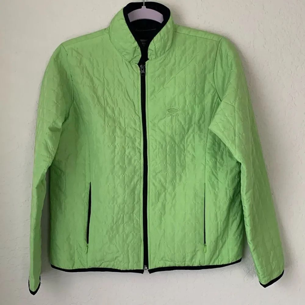 Oleg Cassini Sport Lightweight Full Zip Pockets Green Women’s Jacket Size Smalll